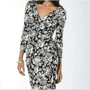 Lauren Ralph Lauren Black & White Floral Dress Size 6